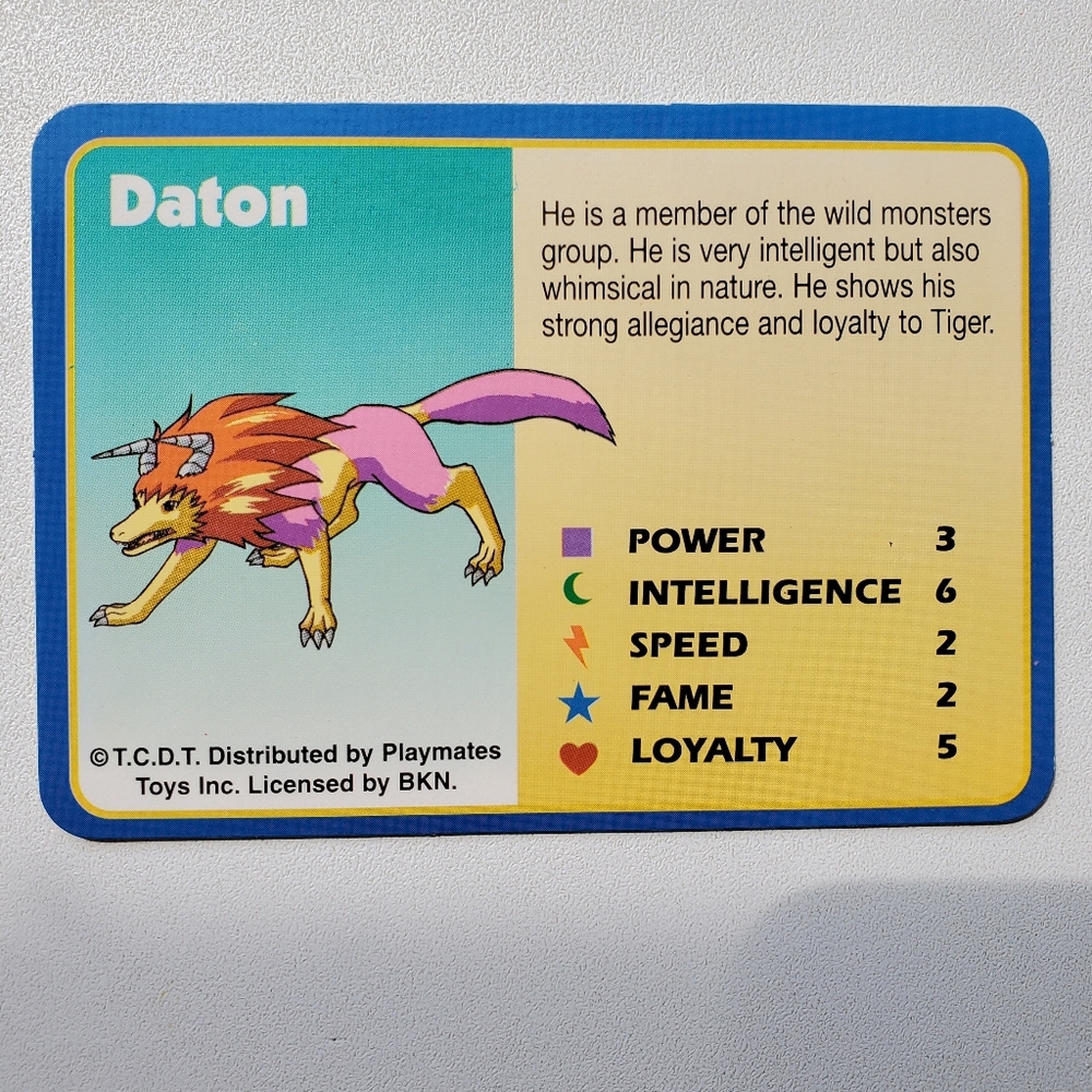 Monster Rancher Daton NM Collectible Trading Card